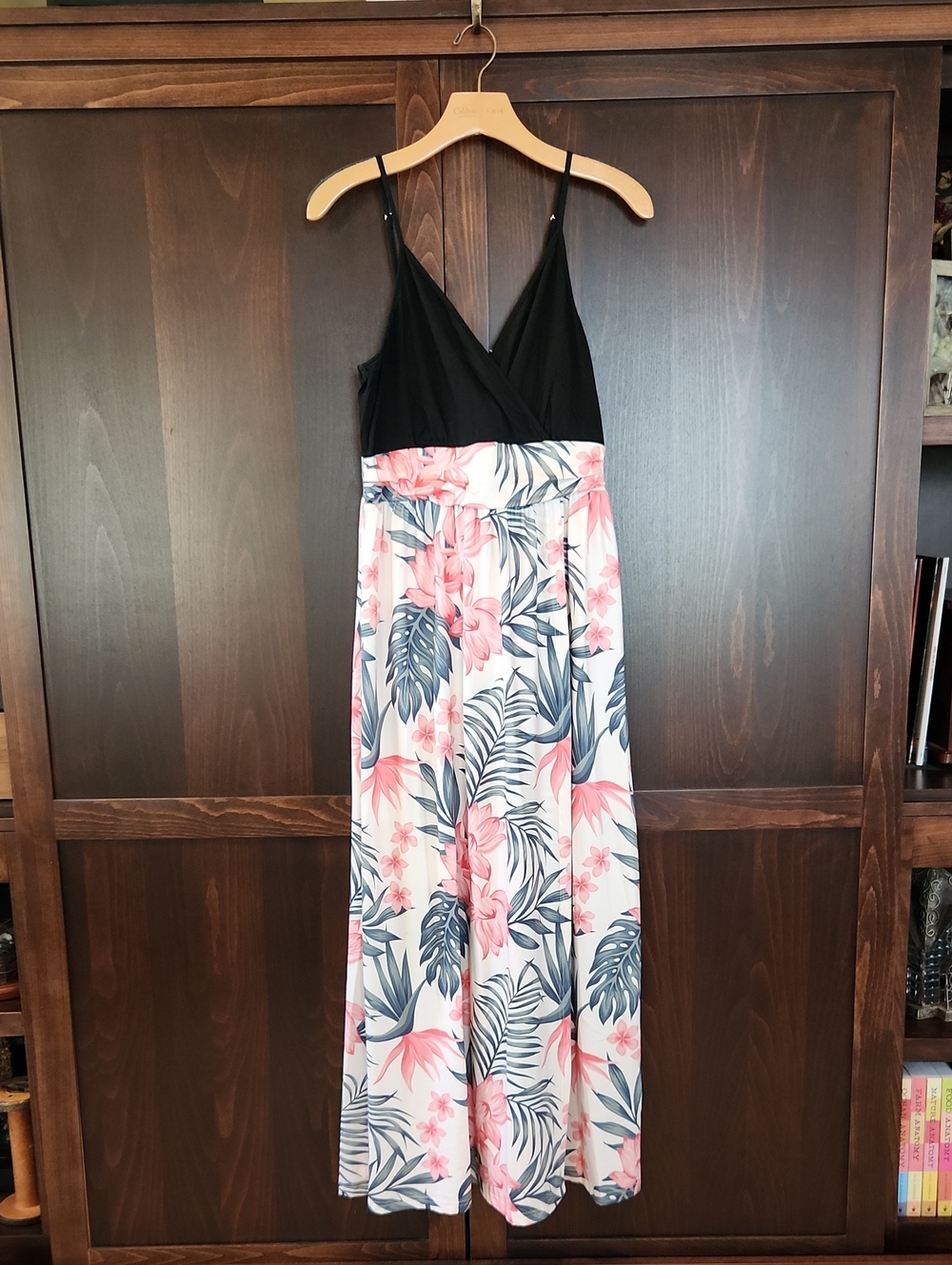 Black & Floral Maxi Dress